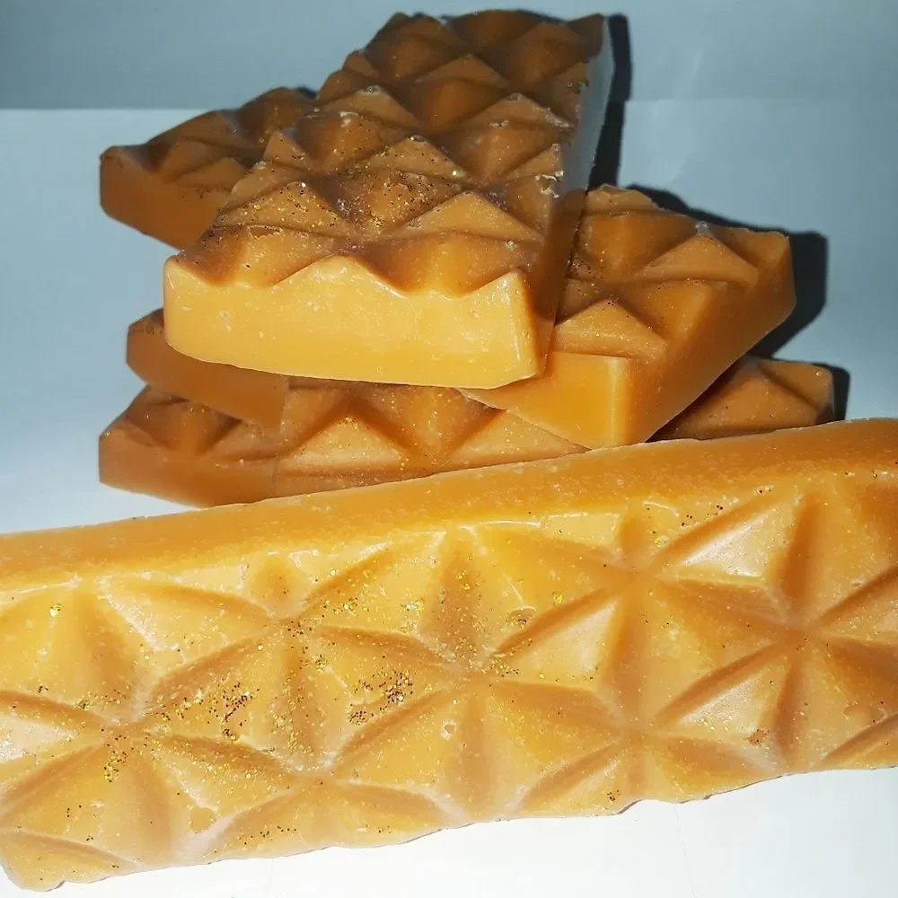 HAND Crafted Pumpkin Spiked waxmelt glitter bar 1pc
